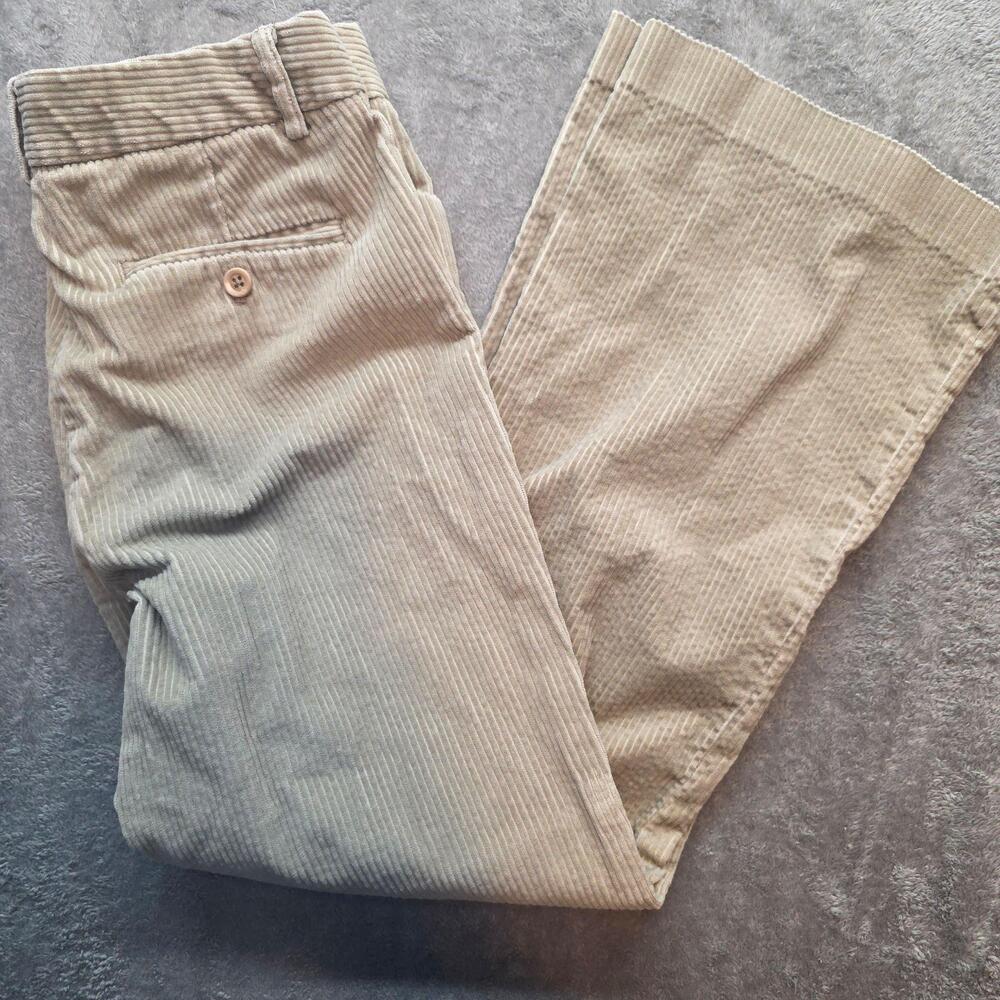 Body By Victoria Dress Pants Womens S Beige Corduroy Christie Fit Stretch Career